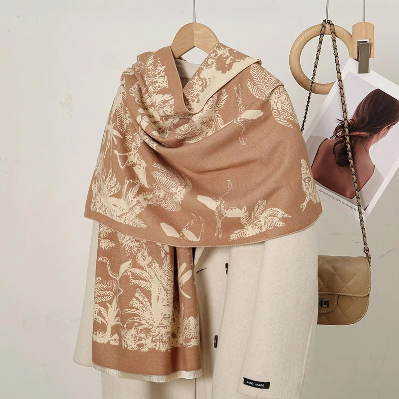 cashmere floral scarf, view 22 - MRSLM