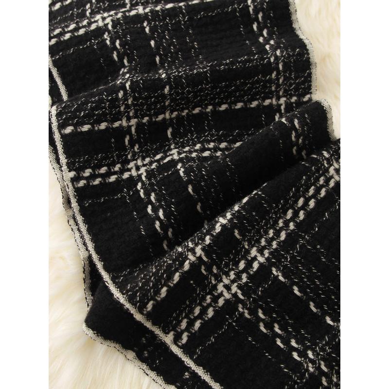 plaid wool scarf pashmina shawl, view 7 - MRSLM