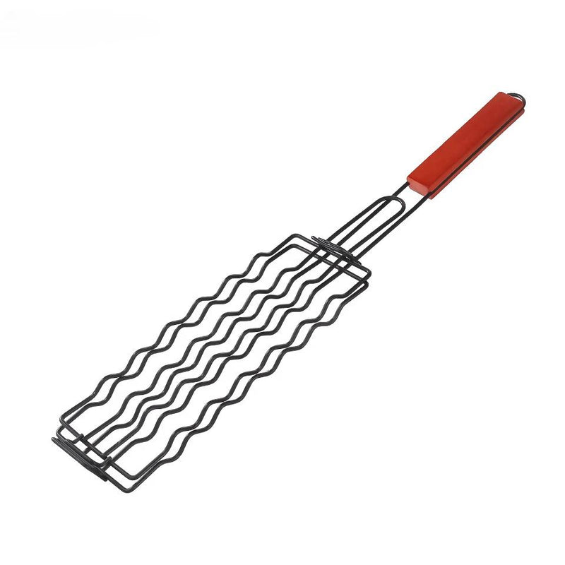 stainless steel BBQ hot dog grill basket, view 2 - MRSLM