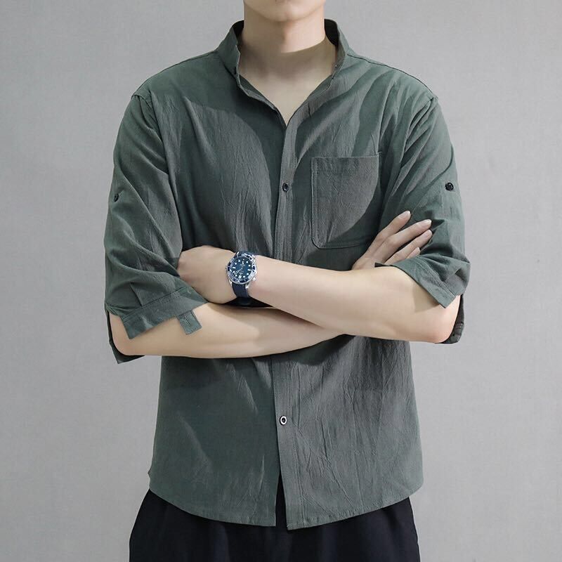 cotton and linen men's shirt - MRSLM