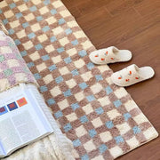 plush plaid flocking floor mat, view 2 - MRSLM