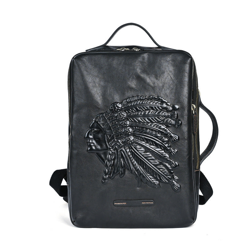 Cowhide leather backpack, view 8 - MRSLM