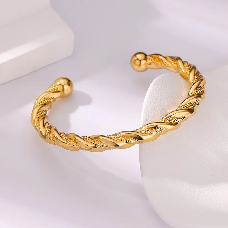 Twisted cuff bangle for women, view 4 - MRSLM