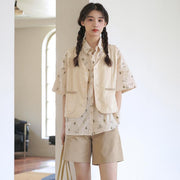 women's summer cotton vest and printed shirt, view 6 - MRSLM