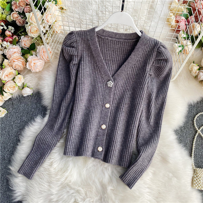 v-neck cardigan sweater women, view 4 - MRSLM