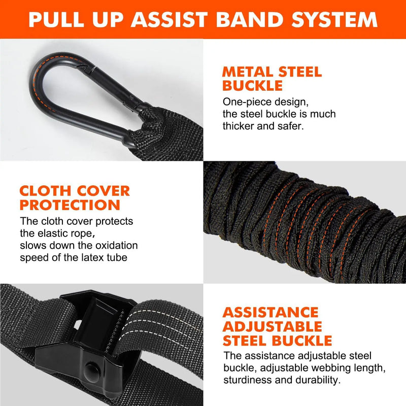 elastic pull-up trainer with resistance bands, view 6 - MRSLM