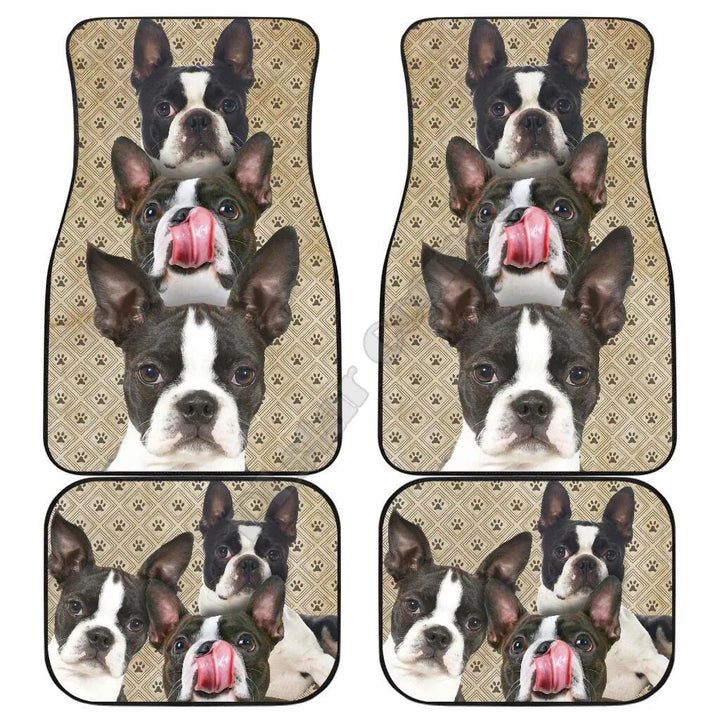 Funny Boston Terrier 3D Car Floor Mats