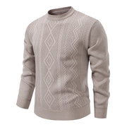 Men's warm crew neck knit sweater, view 2 - MRSLM