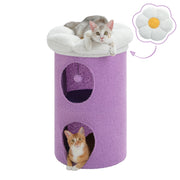 cozy flower cat house with pompom ball, view 3 - MRSLM