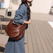 leather crossbody hobo bag, view 5 - MRSLM