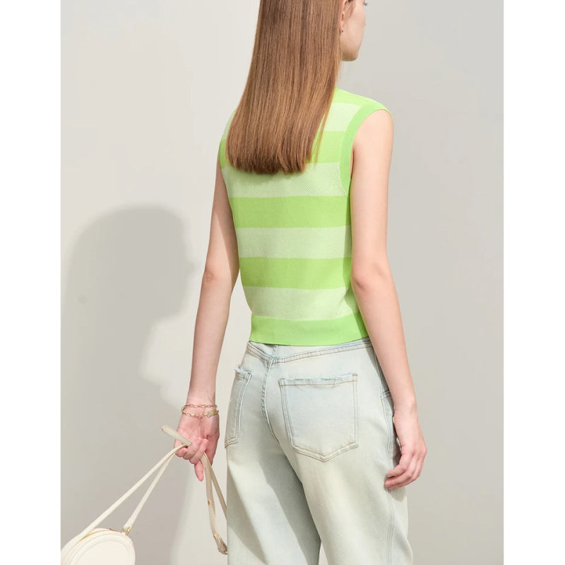 sleeveless knit sweater, view 8 - MRSLM