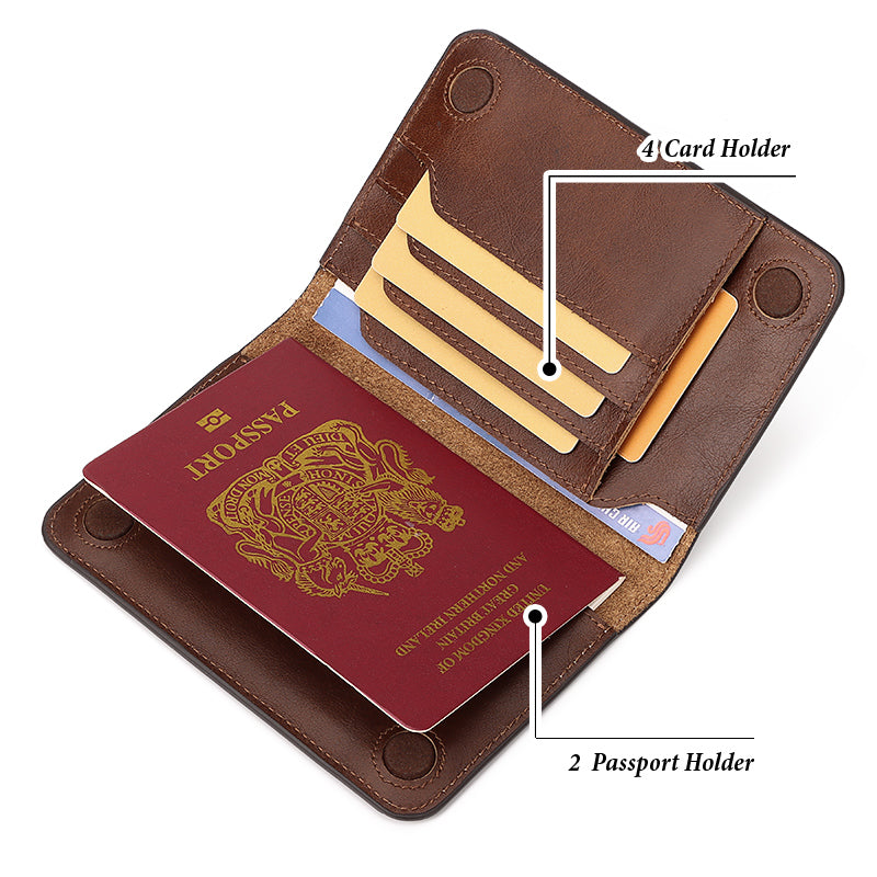genuine leather passport holder rfid blocking, view 7 - MRSLM