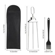 stainless steel 3-way bbq skewers with brush, view 8 - MRSLM