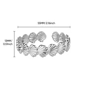 stainless steel shell cuff bracelet, view 3 - MRSLM