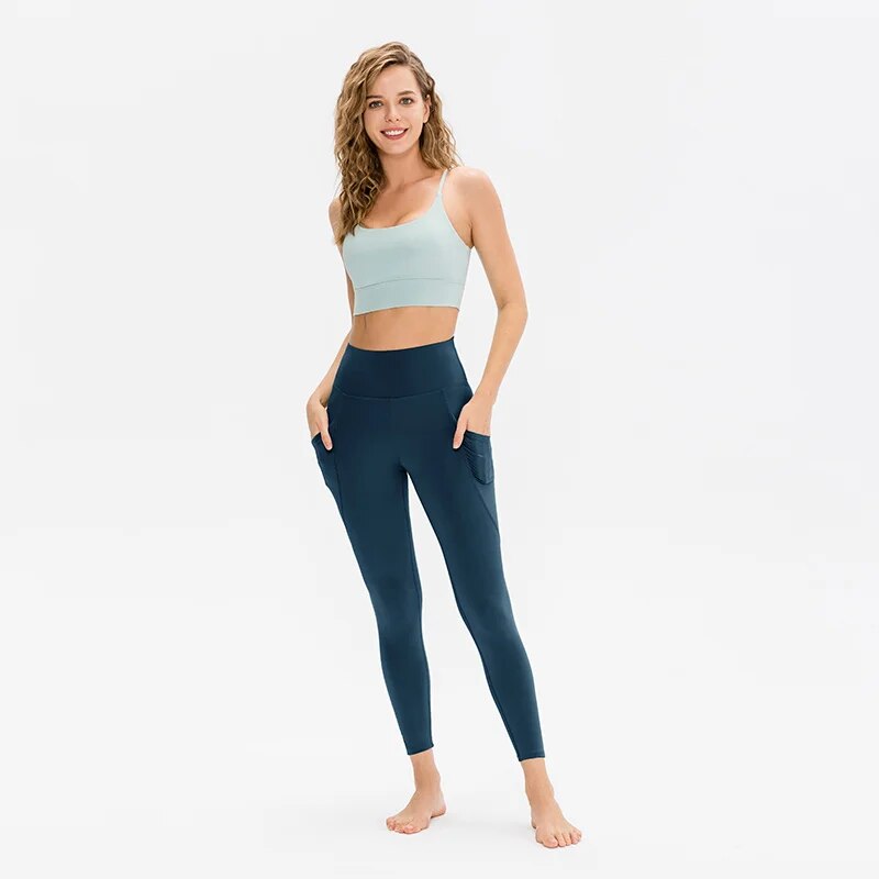 high-waist yoga leggings with pockets, view 10 - MRSLM