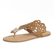 Rhinestone flip-toe flat sandals, view 7 - MRSLM