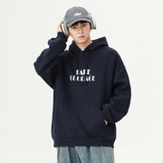hooded sweater letter print loose top, view 2 - MRSLM
