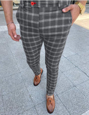 men's business checked casual pants, view 4 - MRSLM