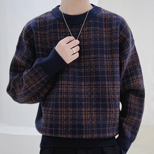 men's knitted plaid sweater - MRSLM