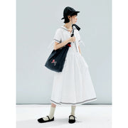 striped cotton sailor collar dress, view 8 - MRSLM