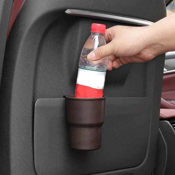 Multi-Function Car Cup Holder with Trash Can Feature