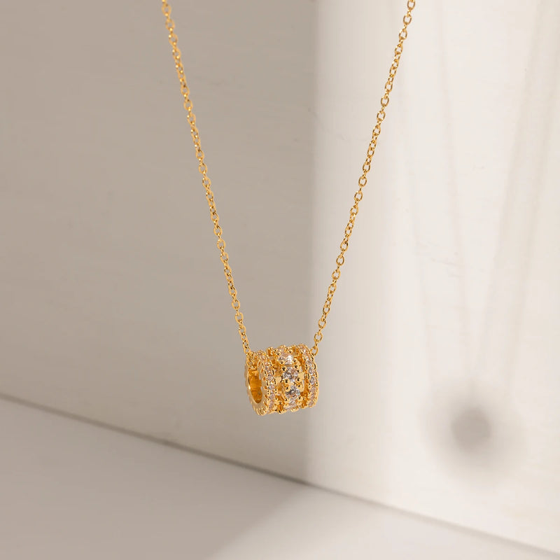 18k gold plated zircon pendant necklace - MRSLM