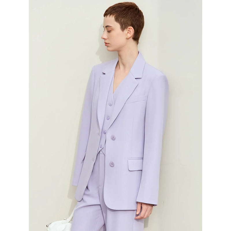 women's notched collar blazer, view 8 - MRSLM