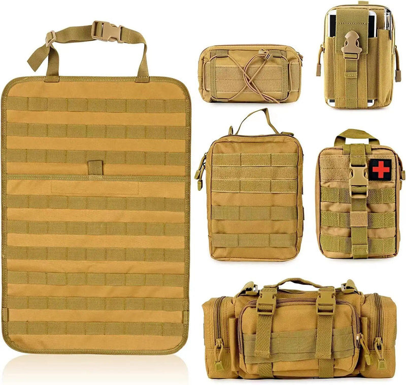 car seat organizer with Molle pouches, view 2 - MRSLM