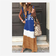 women's long cotton vest dress, view 3 - MRSLM
