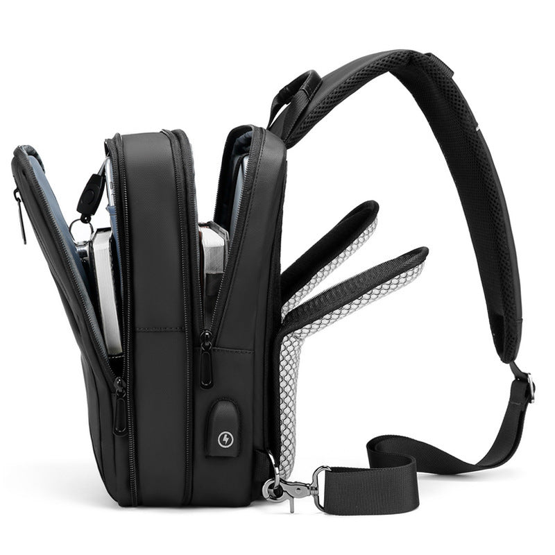 casual one-shoulder messenger bag, view 3 - MRSLM