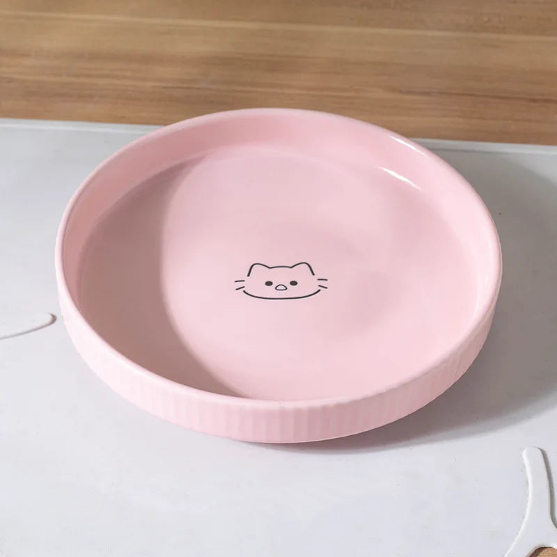 ceramic pet food and water bowl, view 2 - MRSLM
