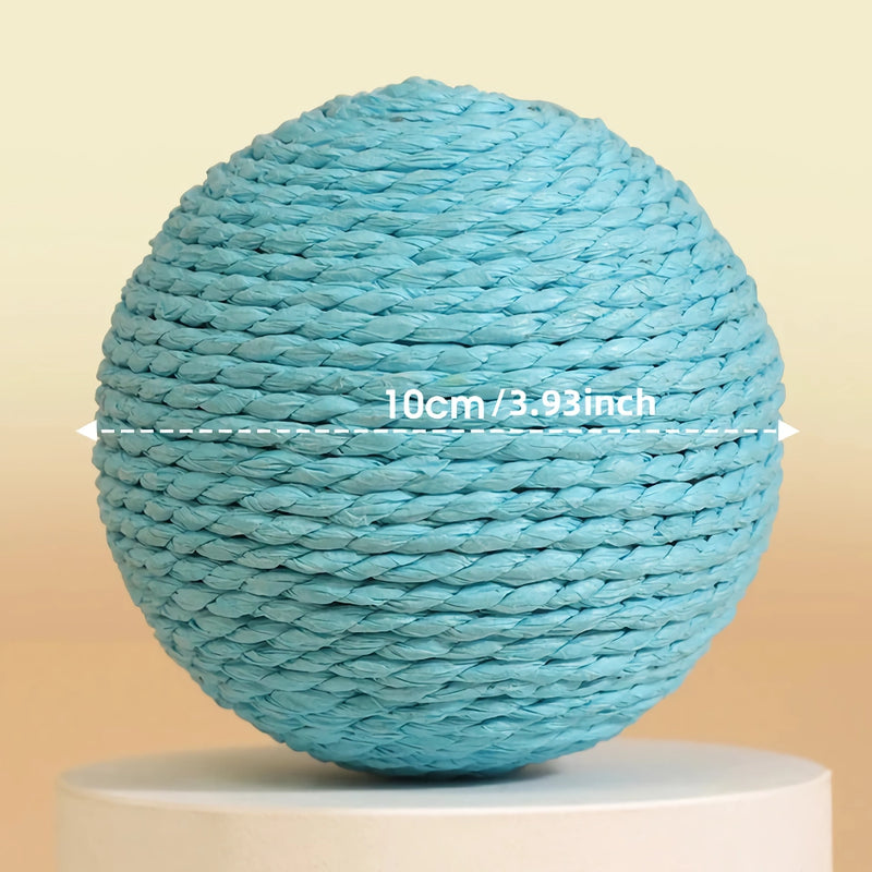 interactive sisal cat scratching ball with sound, view 3 - MRSLM