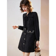 elegant bow lace-up a-line dress, view 7 - MRSLM