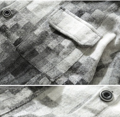 Men's black and white plaid oversized shirt, view 2 - MRSLM