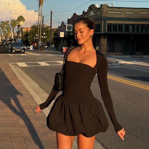 bubble hem long sleeve dress - MRSLM