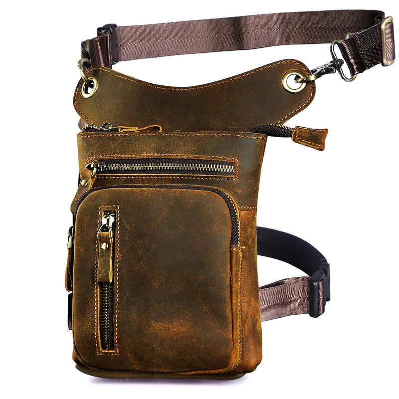 retro leather leg bag, view 3 - MRSLM