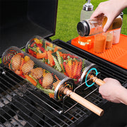 stainless steel bbq rolling basket, view 3 - MRSLM