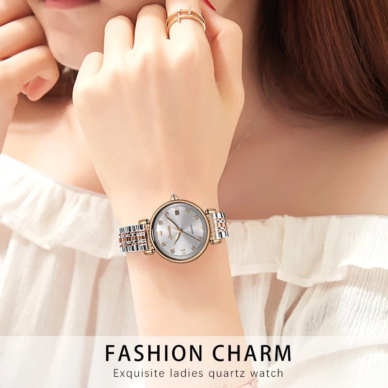 ladies quartz watch with calendar, view 4 - MRSLM