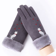 Women's plush-lined suede touchscreen gloves, view 22 - MRSLM