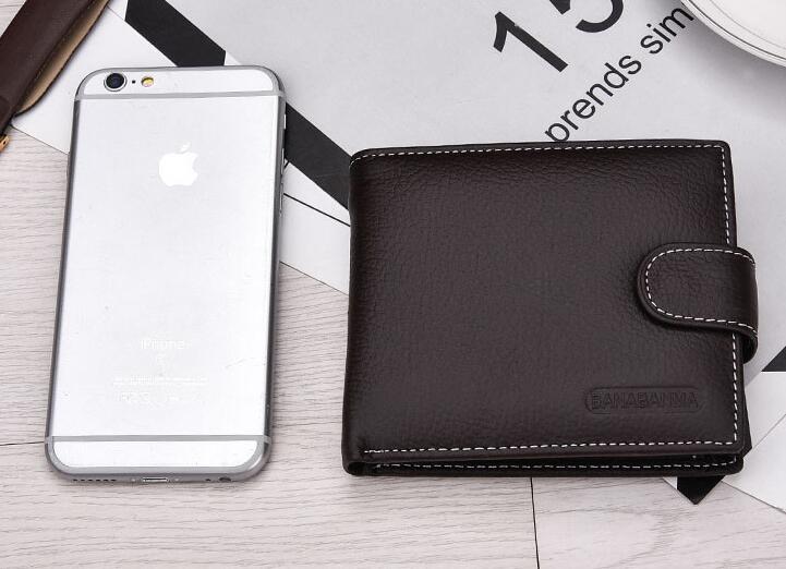 men's genuine leather short wallet, view 4 - MRSLM