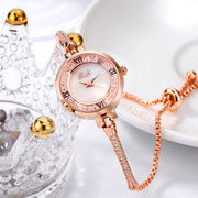 Women's rose gold bracelet watch, view 6 - MRSLM