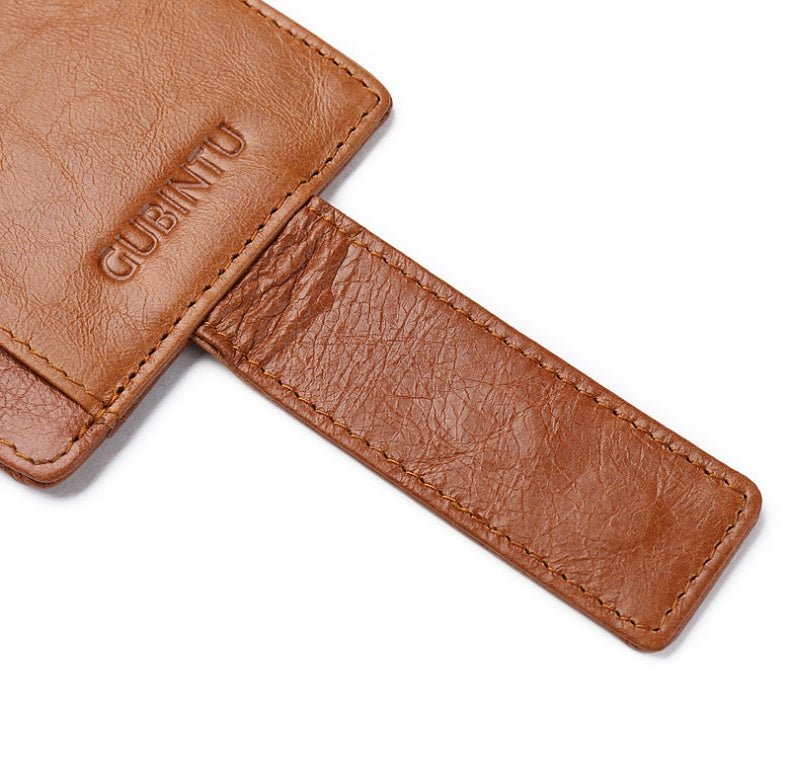 men's thin leather money clip wallet, view 7 - MRSLM