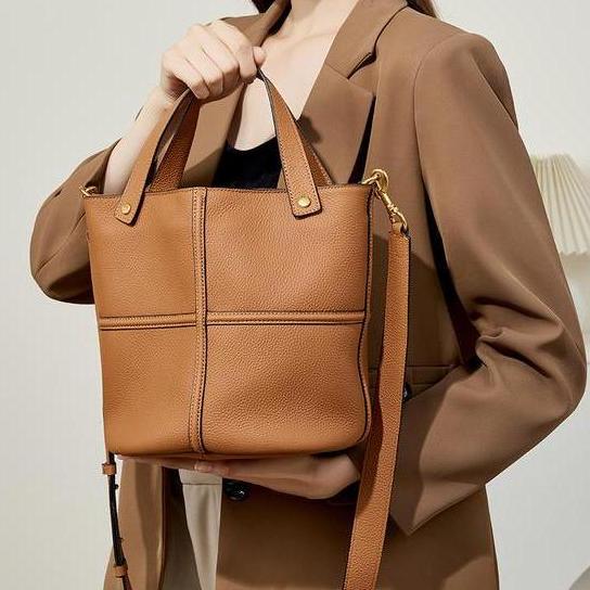 Genuine leather bucket tote bag - MRSLM