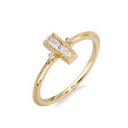 t-line cut zircon gold plated silver ring, view 2 - MRSLM
