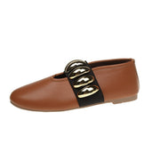 Metal buckle flat loafers, view 5 - MRSLM