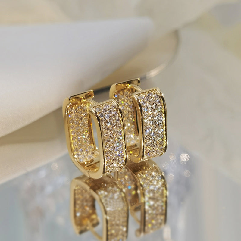 double sided synthetic zircon earrings, view 2 - MRSLM