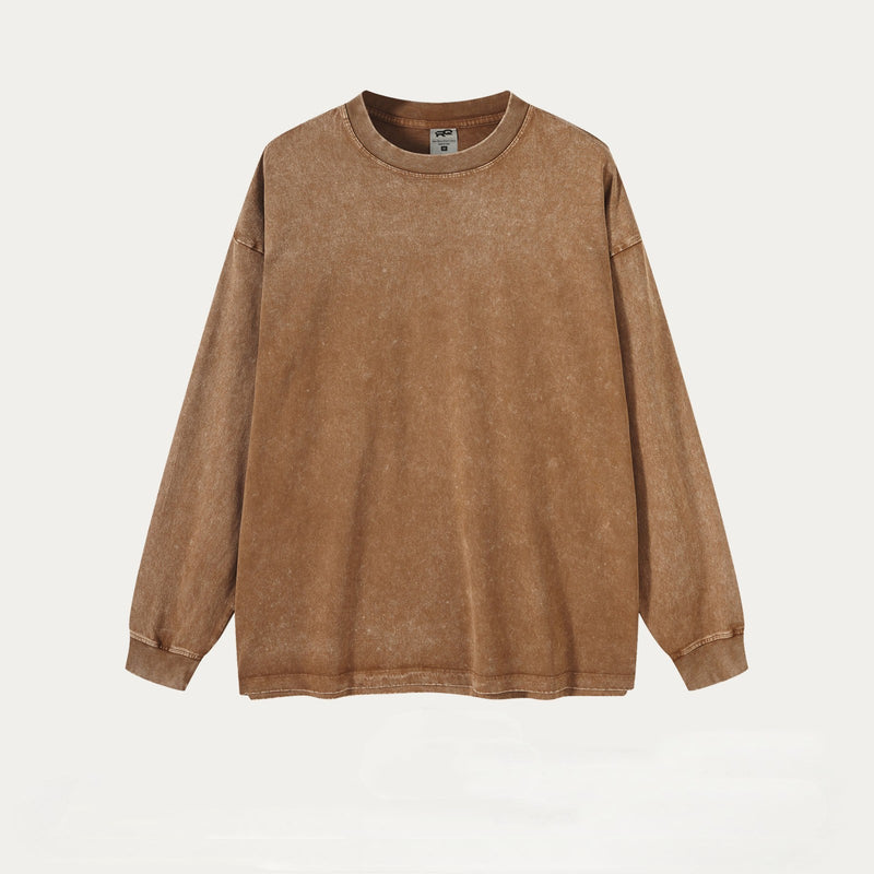 mens cotton long sleeve loose pullover, view 4 - MRSLM