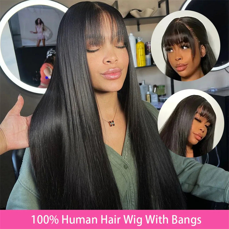 human hair clip-in bangs, view 5 - MRSLM