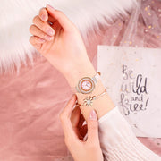 girl leather strap quartz watch, view 3 - MRSLM
