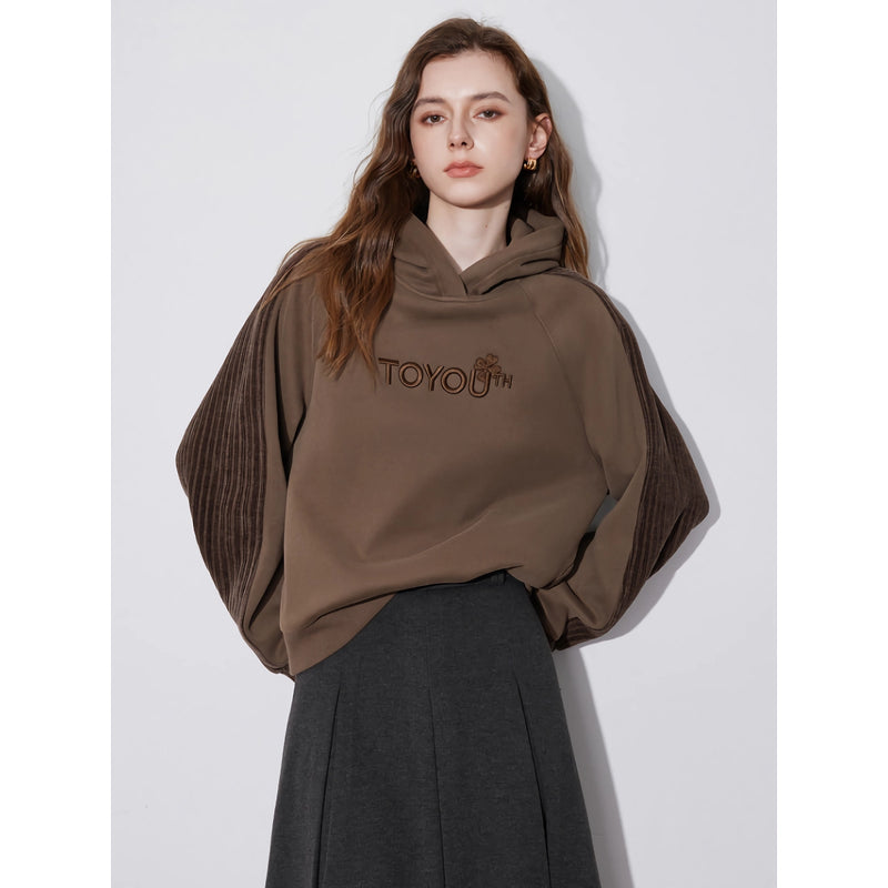 women's fleece embroidered hooded pullover, view 2 - MRSLM